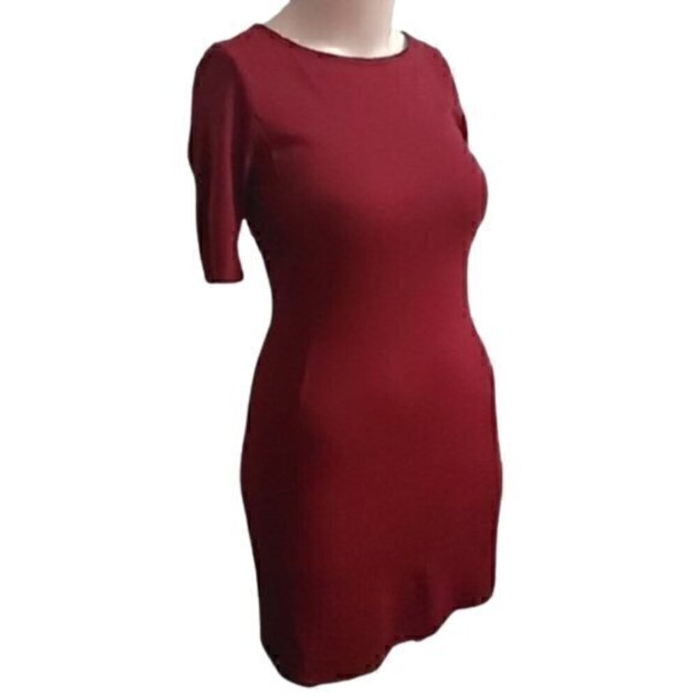 [Halston] Short Sleeve Fitted Mini Dress - Size S